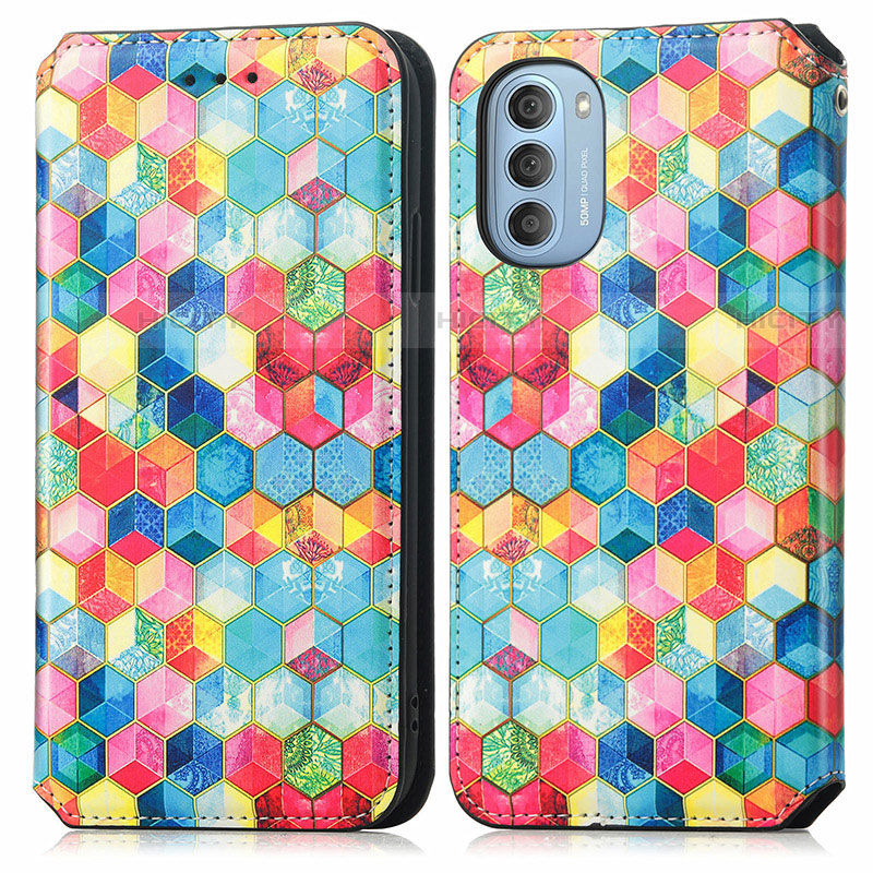 Funda de Cuero Cartera con Soporte Patron de Moda Carcasa S02D para Motorola Moto G51 5G