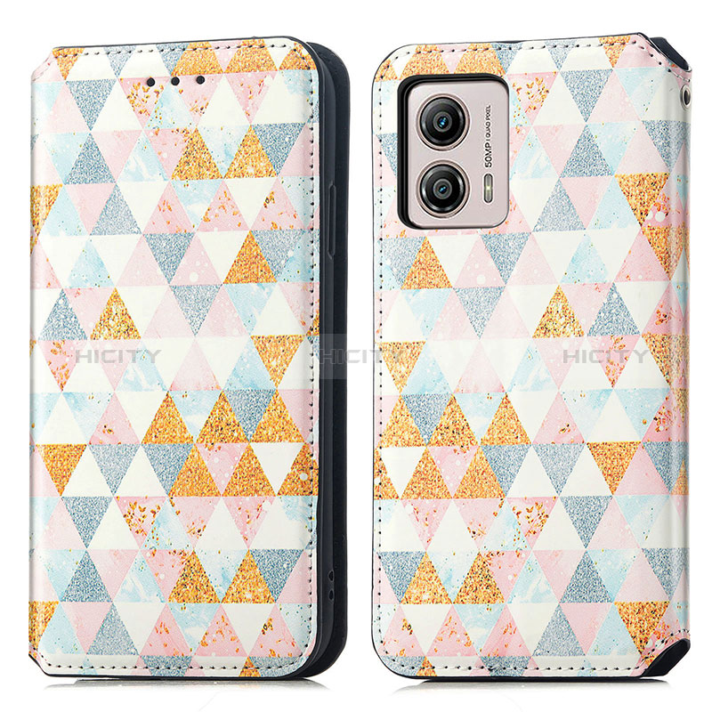 Funda de Cuero Cartera con Soporte Patron de Moda Carcasa S02D para Motorola Moto G53j 5G