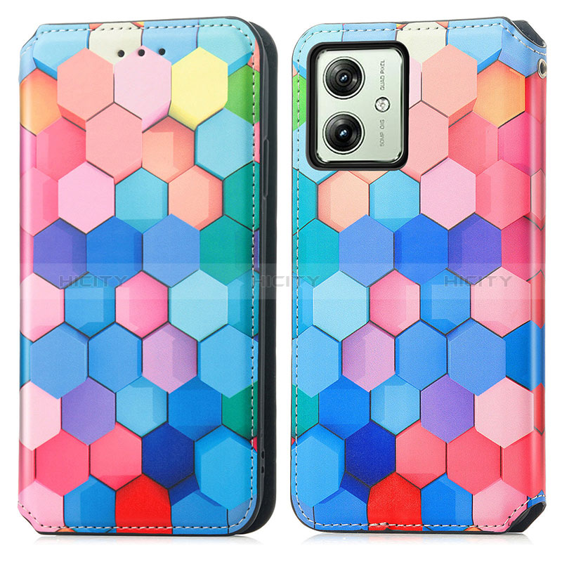 Funda de Cuero Cartera con Soporte Patron de Moda Carcasa S02D para Motorola Moto G54 5G