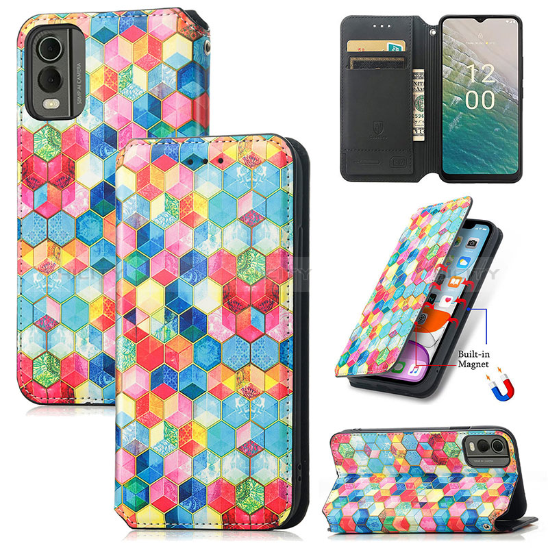 Funda de Cuero Cartera con Soporte Patron de Moda Carcasa S02D para Nokia C32