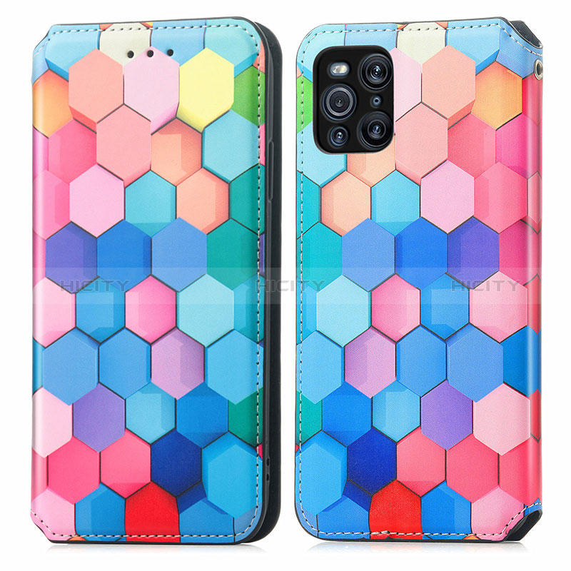 Funda de Cuero Cartera con Soporte Patron de Moda Carcasa S02D para Oppo Find X3 5G Vistoso