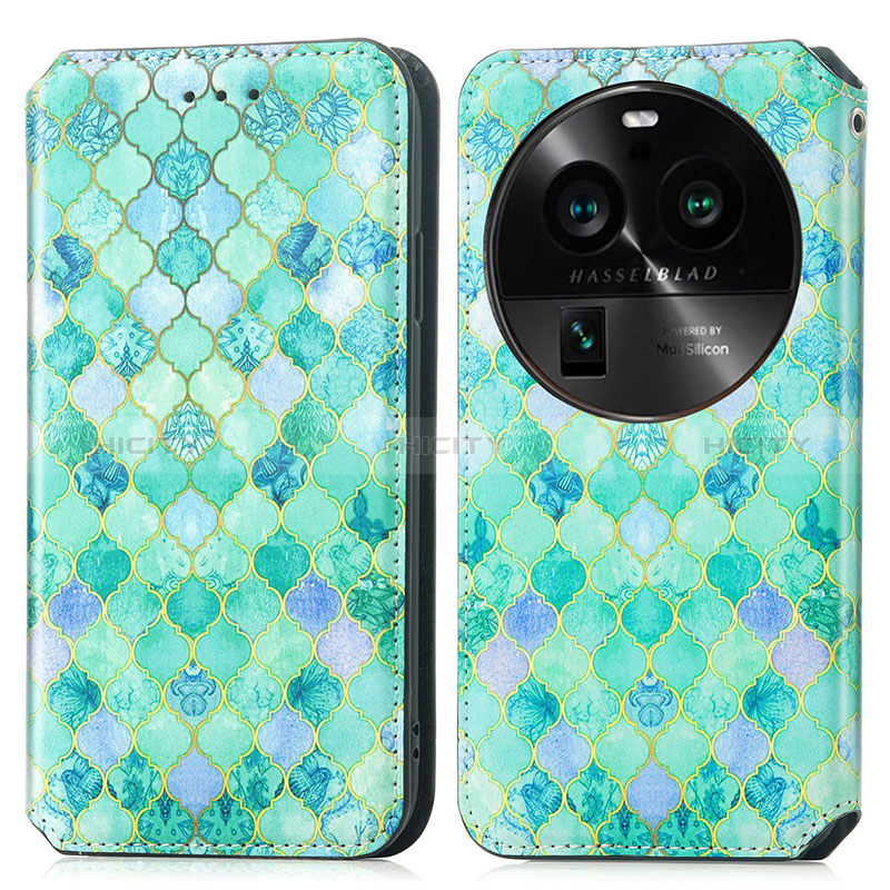 Funda de Cuero Cartera con Soporte Patron de Moda Carcasa S02D para Oppo Find X6 5G