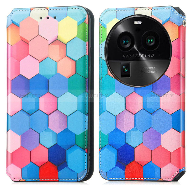 Funda de Cuero Cartera con Soporte Patron de Moda Carcasa S02D para Oppo Find X6 5G