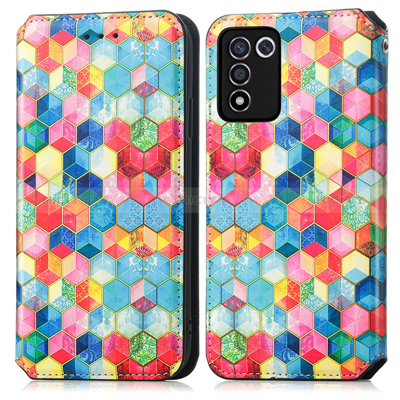 Funda de Cuero Cartera con Soporte Patron de Moda Carcasa S02D para Oppo K9S 5G