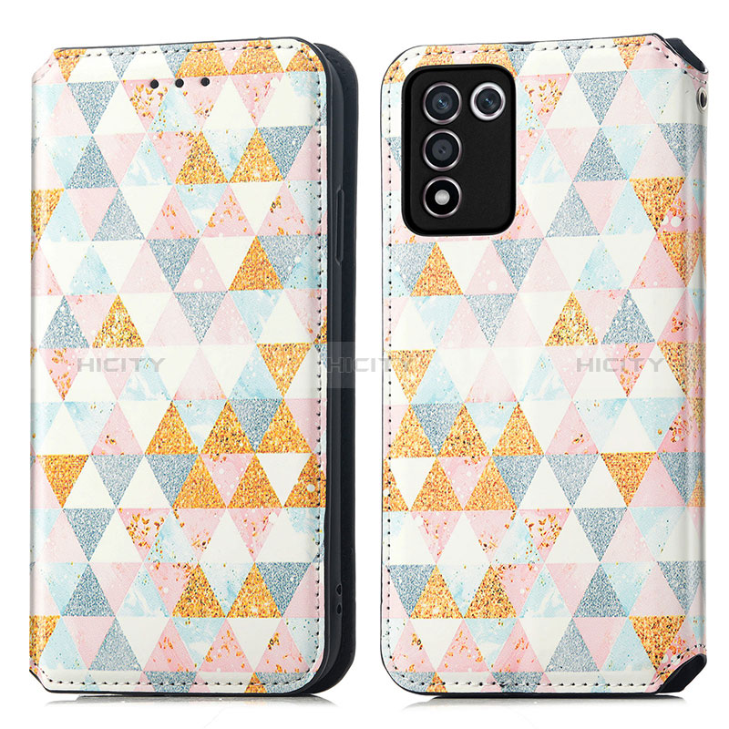 Funda de Cuero Cartera con Soporte Patron de Moda Carcasa S02D para Realme Q3s 5G