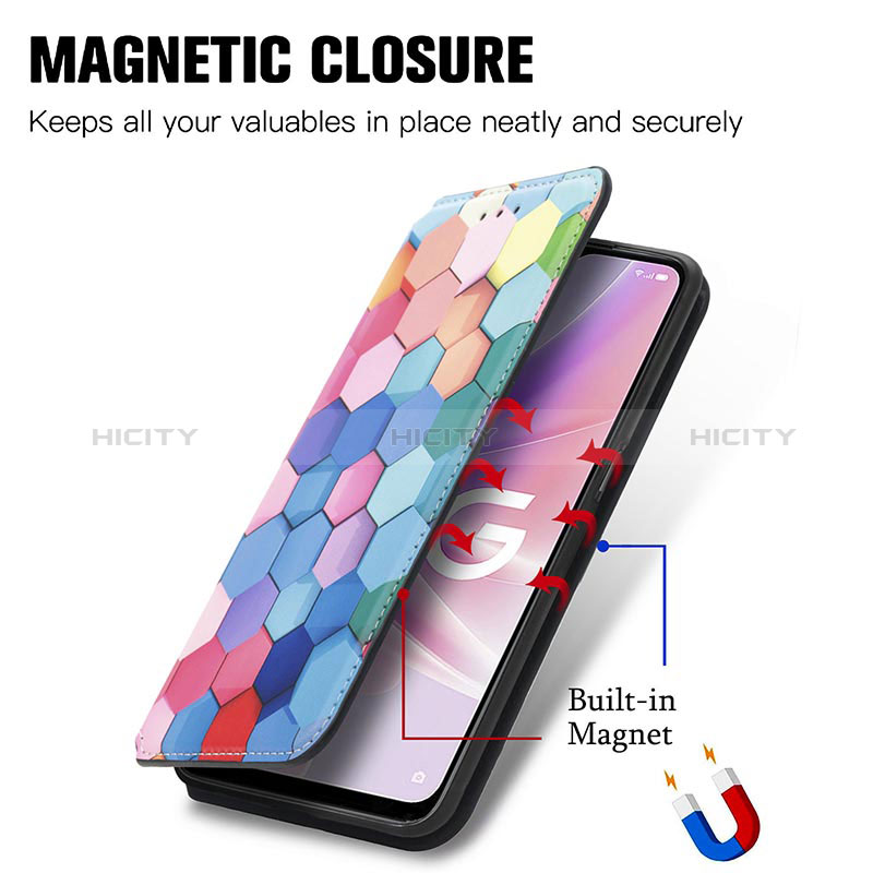 Funda de Cuero Cartera con Soporte Patron de Moda Carcasa S02D para Realme Q5i 5G