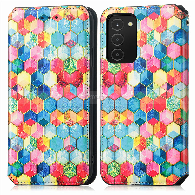 Funda de Cuero Cartera con Soporte Patron de Moda Carcasa S02D para Samsung Galaxy A02s