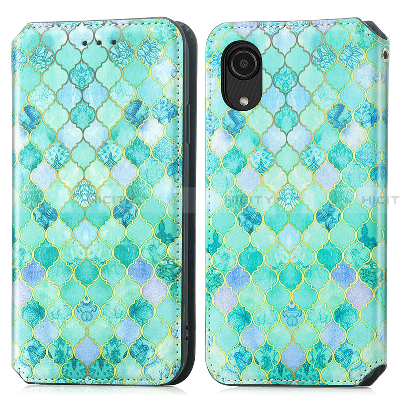 Funda de Cuero Cartera con Soporte Patron de Moda Carcasa S02D para Samsung Galaxy A03 Core