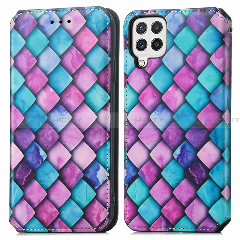 Funda de Cuero Cartera con Soporte Patron de Moda Carcasa S02D para Samsung Galaxy A22 4G