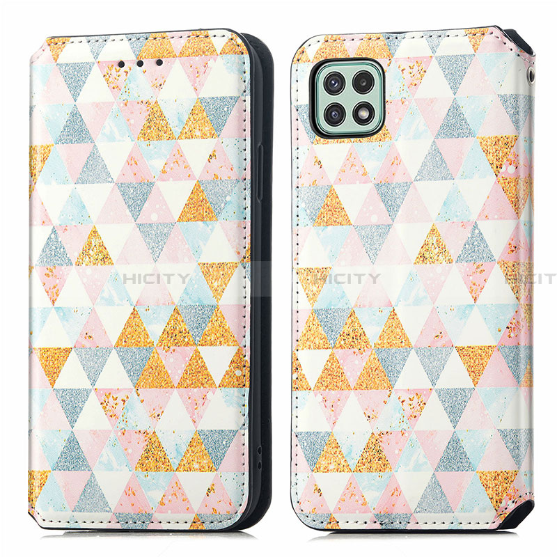 Funda de Cuero Cartera con Soporte Patron de Moda Carcasa S02D para Samsung Galaxy A22 5G