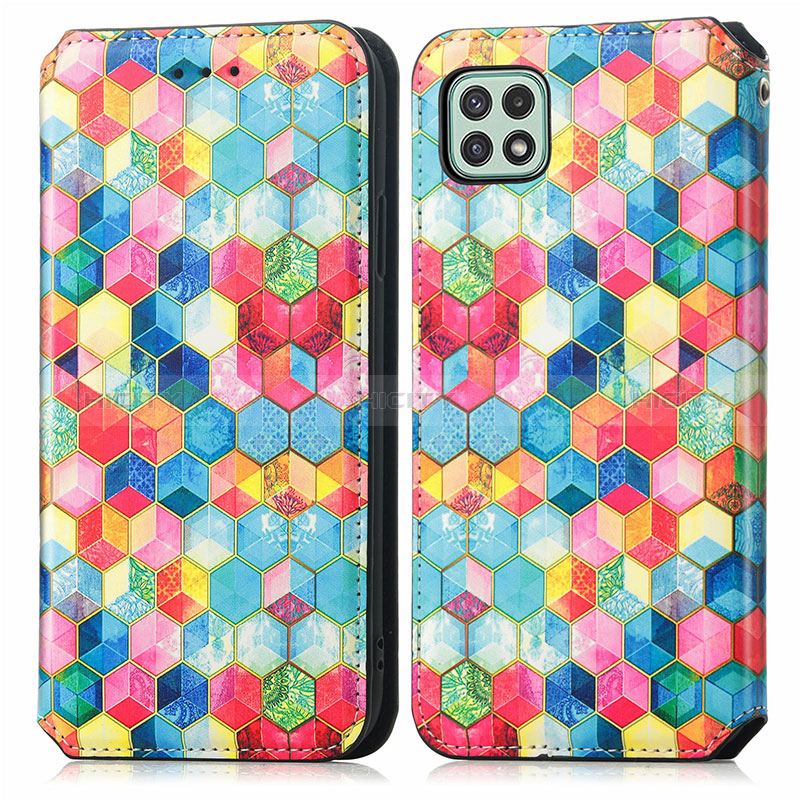 Funda de Cuero Cartera con Soporte Patron de Moda Carcasa S02D para Samsung Galaxy A22s 5G