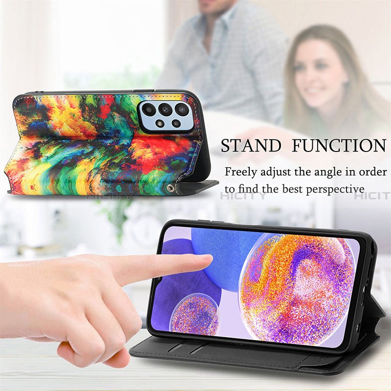 Funda de Cuero Cartera con Soporte Patron de Moda Carcasa S02D para Samsung Galaxy A23 4G