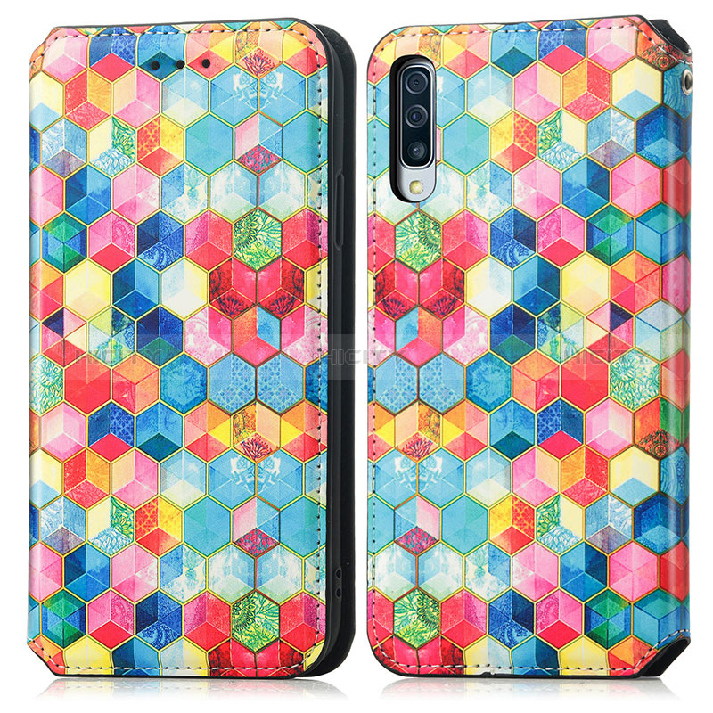 Funda de Cuero Cartera con Soporte Patron de Moda Carcasa S02D para Samsung Galaxy A30S