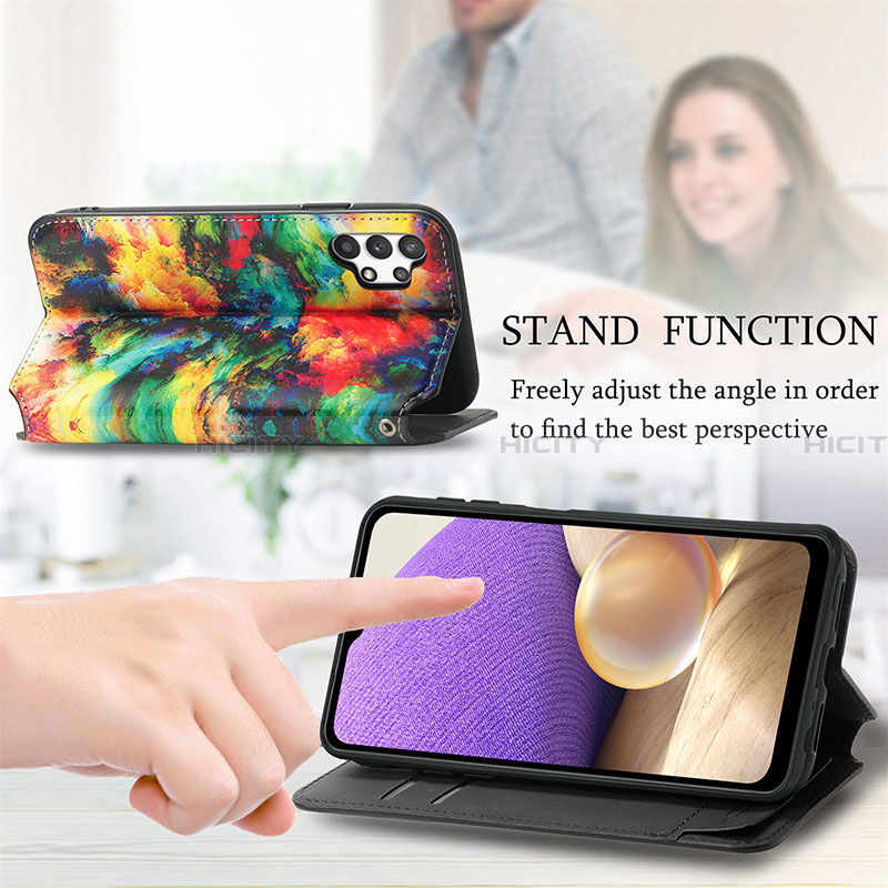 Funda de Cuero Cartera con Soporte Patron de Moda Carcasa S02D para Samsung Galaxy A32 4G