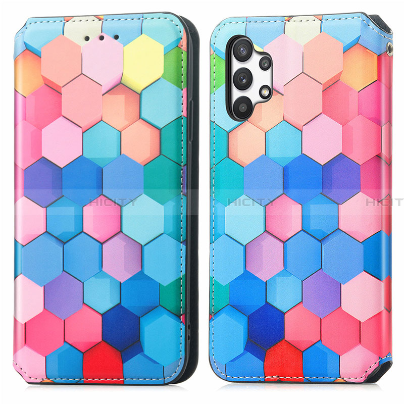 Funda de Cuero Cartera con Soporte Patron de Moda Carcasa S02D para Samsung Galaxy A32 4G Vistoso