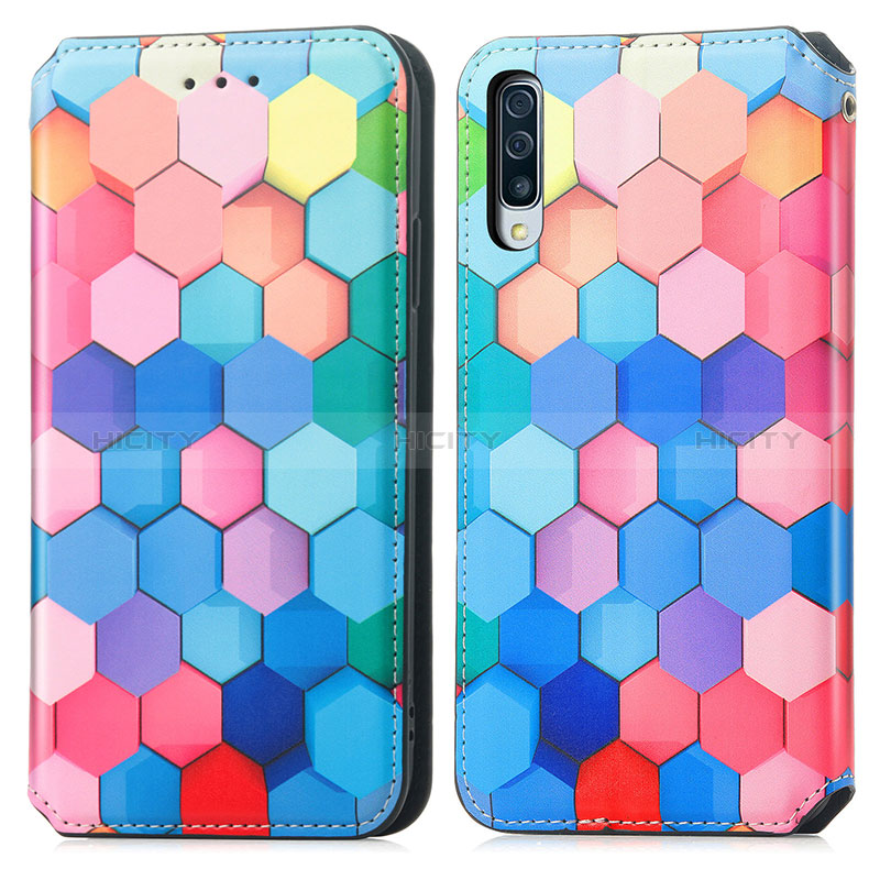 Funda de Cuero Cartera con Soporte Patron de Moda Carcasa S02D para Samsung Galaxy A50