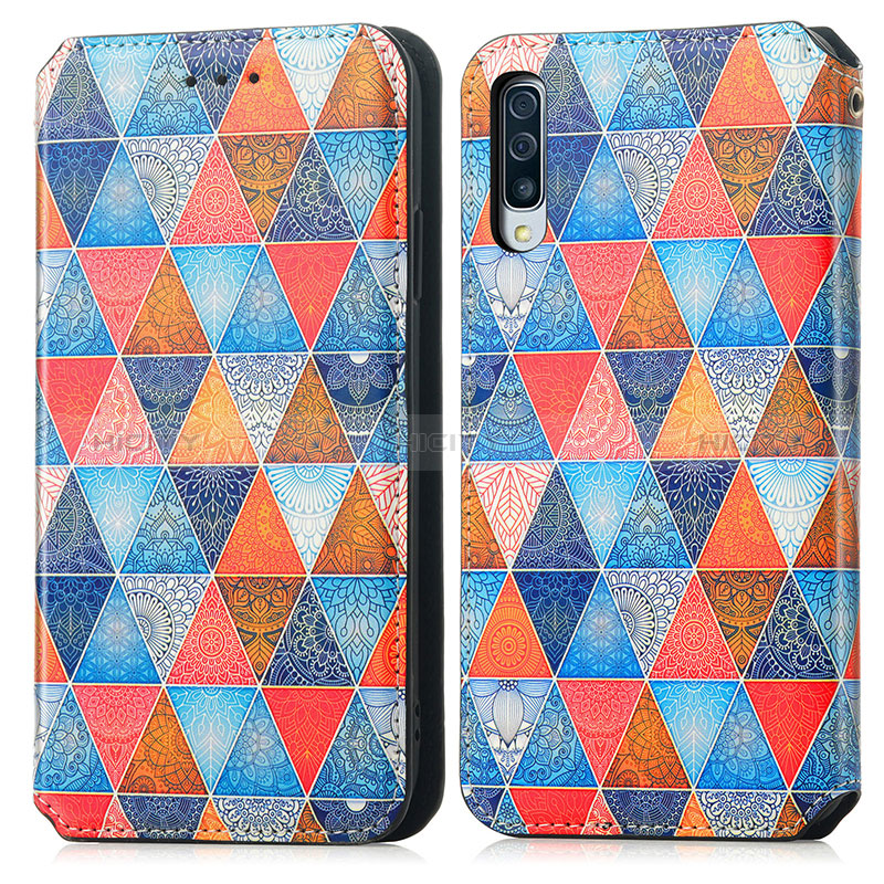 Funda de Cuero Cartera con Soporte Patron de Moda Carcasa S02D para Samsung Galaxy A50