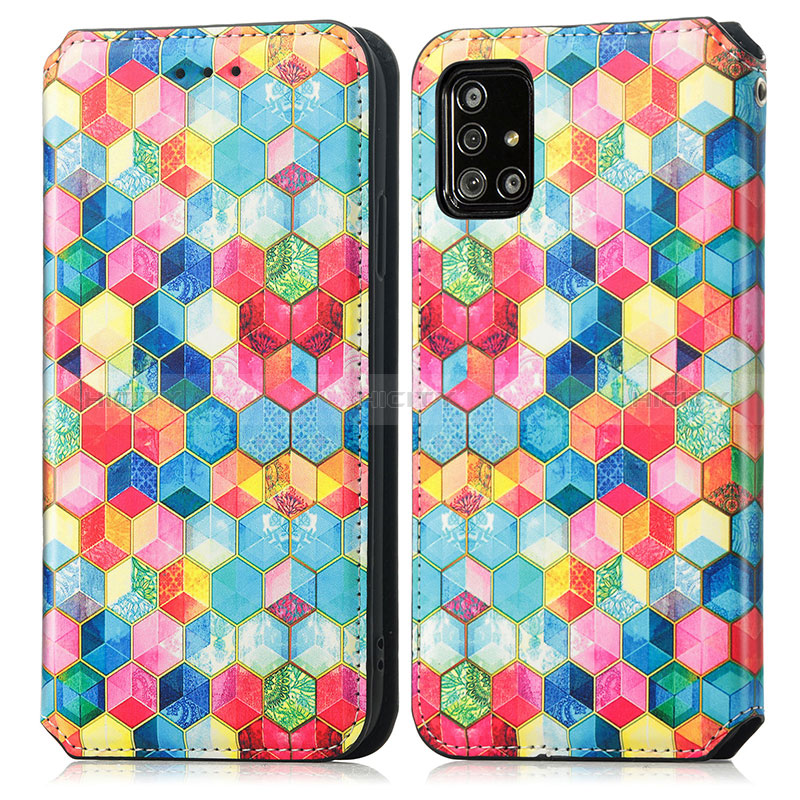 Funda de Cuero Cartera con Soporte Patron de Moda Carcasa S02D para Samsung Galaxy A51 4G