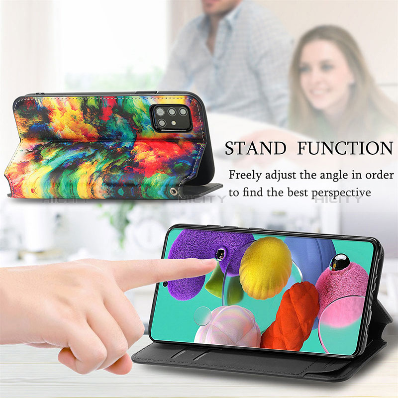 Funda de Cuero Cartera con Soporte Patron de Moda Carcasa S02D para Samsung Galaxy A51 5G