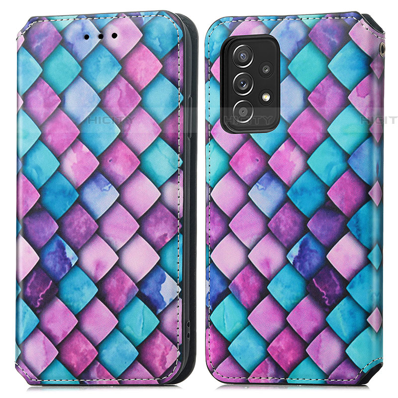 Funda de Cuero Cartera con Soporte Patron de Moda Carcasa S02D para Samsung Galaxy A52 4G