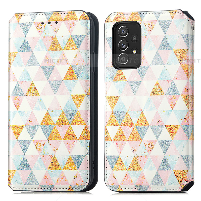 Funda de Cuero Cartera con Soporte Patron de Moda Carcasa S02D para Samsung Galaxy A52 4G