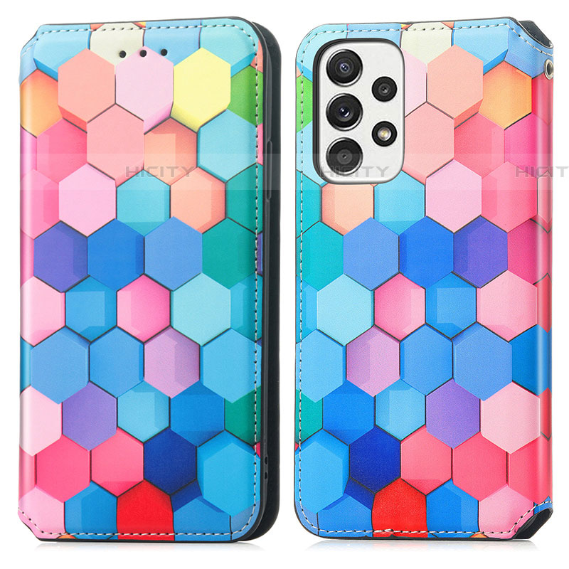 Funda de Cuero Cartera con Soporte Patron de Moda Carcasa S02D para Samsung Galaxy A53 5G