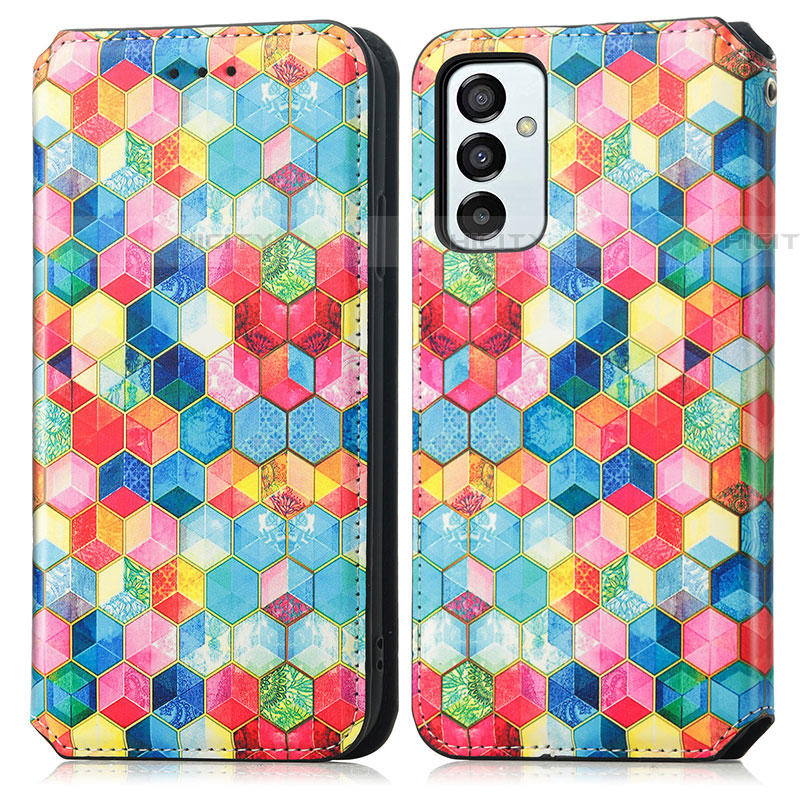 Funda de Cuero Cartera con Soporte Patron de Moda Carcasa S02D para Samsung Galaxy F23 5G Multicolor