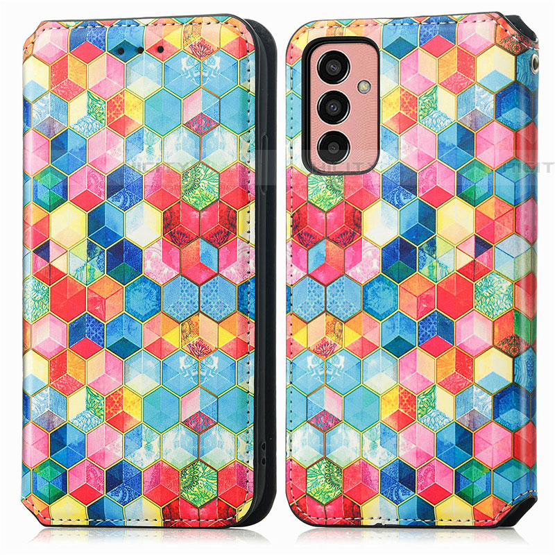 Funda de Cuero Cartera con Soporte Patron de Moda Carcasa S02D para Samsung Galaxy M13 4G Multicolor