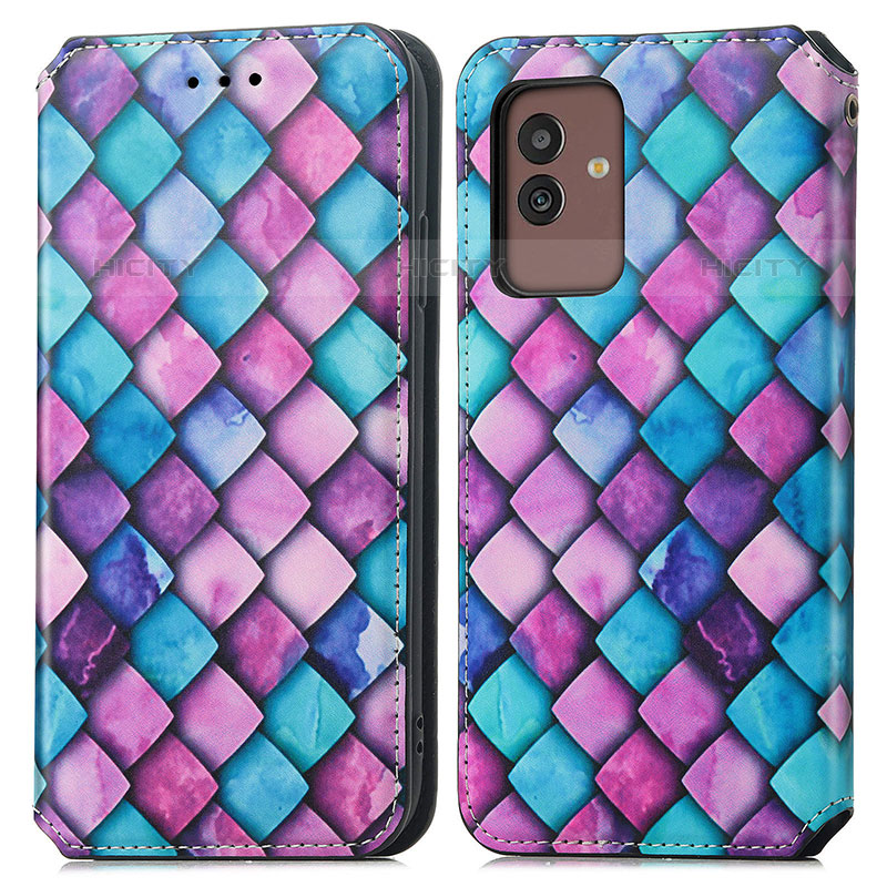 Funda de Cuero Cartera con Soporte Patron de Moda Carcasa S02D para Samsung Galaxy M13 5G Morado