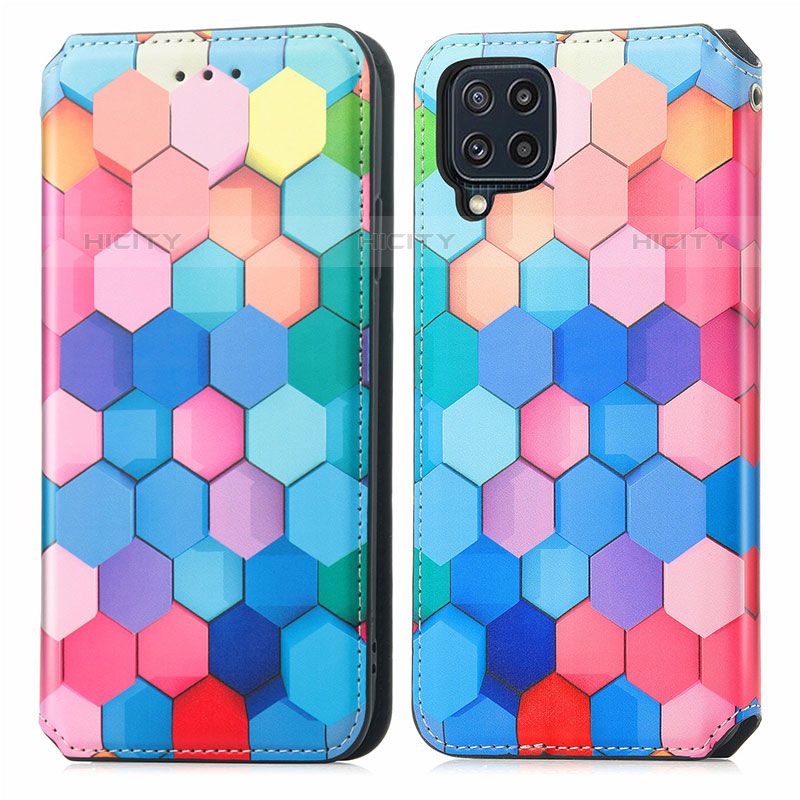 Funda de Cuero Cartera con Soporte Patron de Moda Carcasa S02D para Samsung Galaxy M32 4G Vistoso