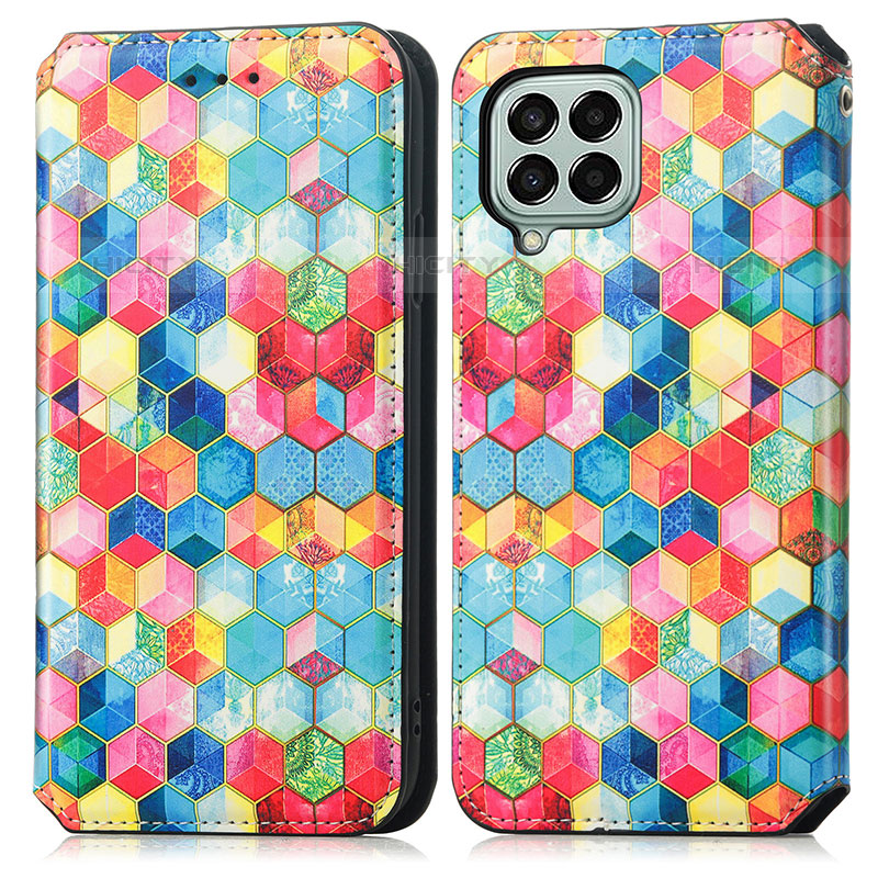 Funda de Cuero Cartera con Soporte Patron de Moda Carcasa S02D para Samsung Galaxy M33 5G Multicolor