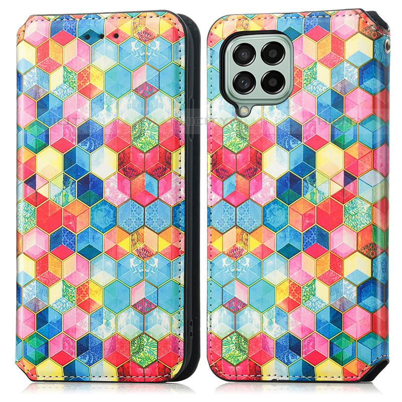 Funda de Cuero Cartera con Soporte Patron de Moda Carcasa S02D para Samsung Galaxy M53 5G Multicolor