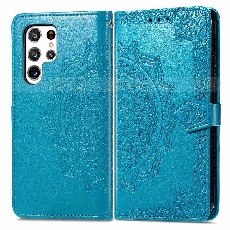 Funda de Cuero Cartera con Soporte Patron de Moda Carcasa S02D para Samsung Galaxy S22 Ultra 5G