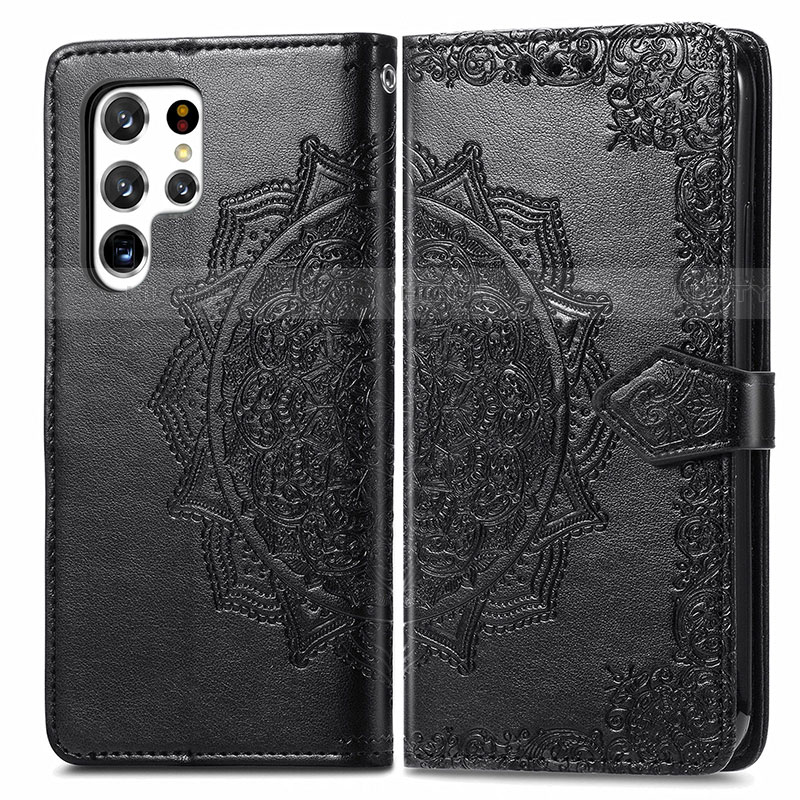 Funda de Cuero Cartera con Soporte Patron de Moda Carcasa S02D para Samsung Galaxy S22 Ultra 5G