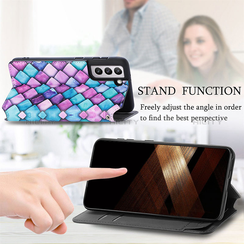 Funda de Cuero Cartera con Soporte Patron de Moda Carcasa S02D para Samsung Galaxy S24 5G