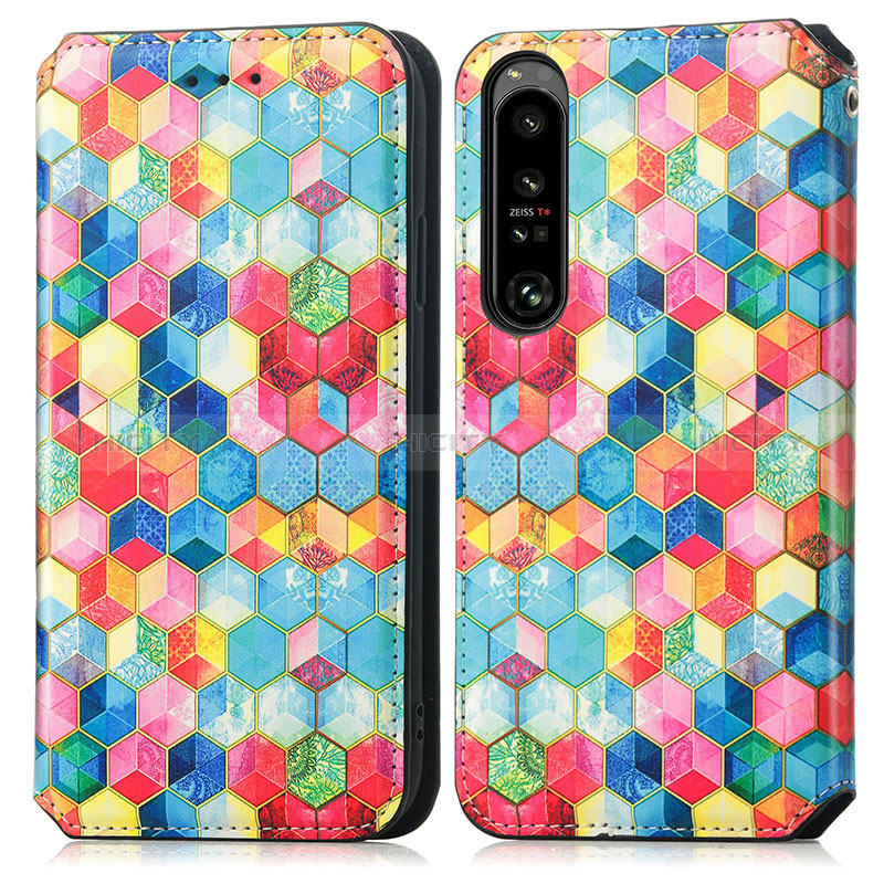 Funda de Cuero Cartera con Soporte Patron de Moda Carcasa S02D para Sony Xperia 1 IV