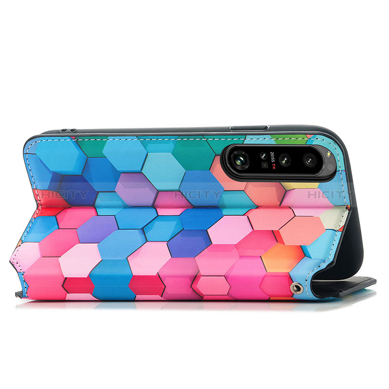 Funda de Cuero Cartera con Soporte Patron de Moda Carcasa S02D para Sony Xperia 1 IV SO-51C