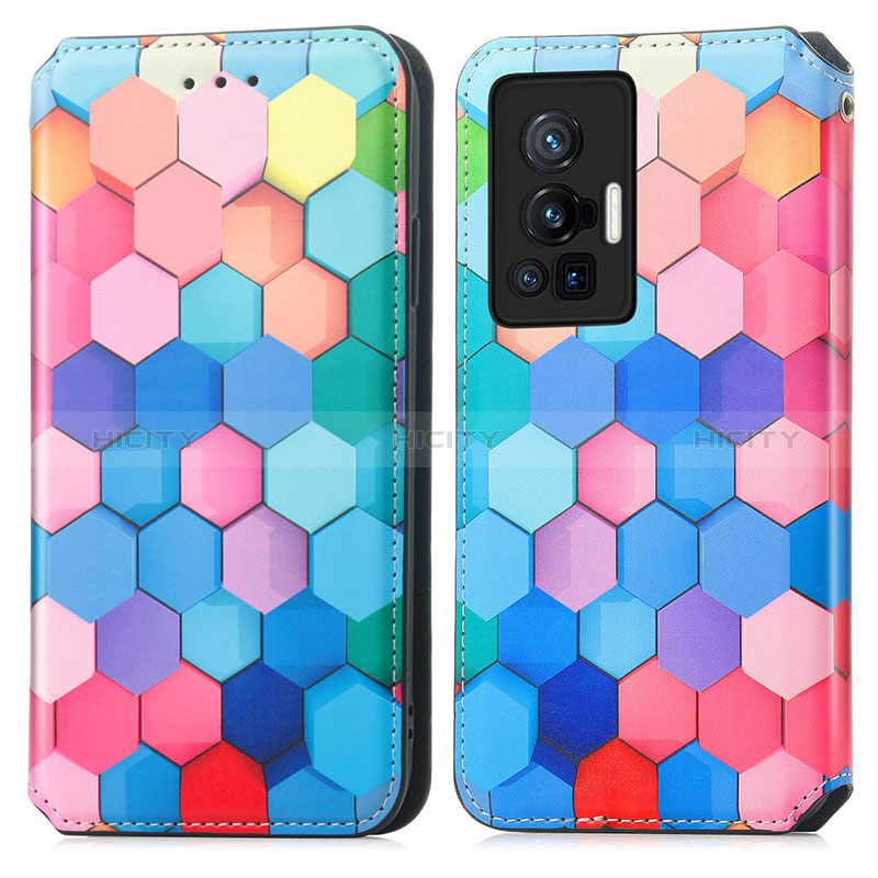 Funda de Cuero Cartera con Soporte Patron de Moda Carcasa S02D para Vivo X70 Pro 5G Vistoso