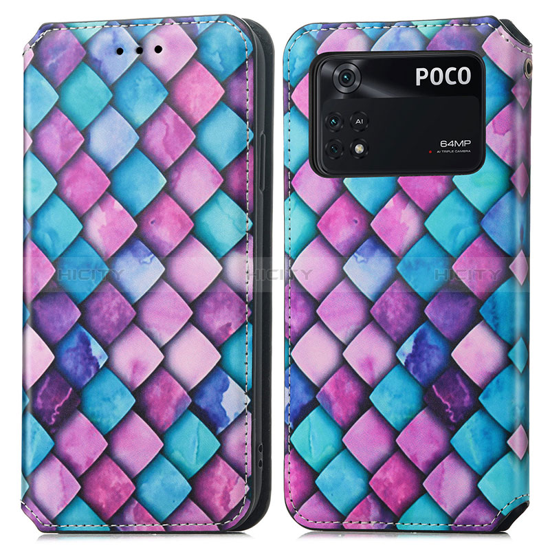 Funda de Cuero Cartera con Soporte Patron de Moda Carcasa S02D para Xiaomi Poco M4 Pro 4G