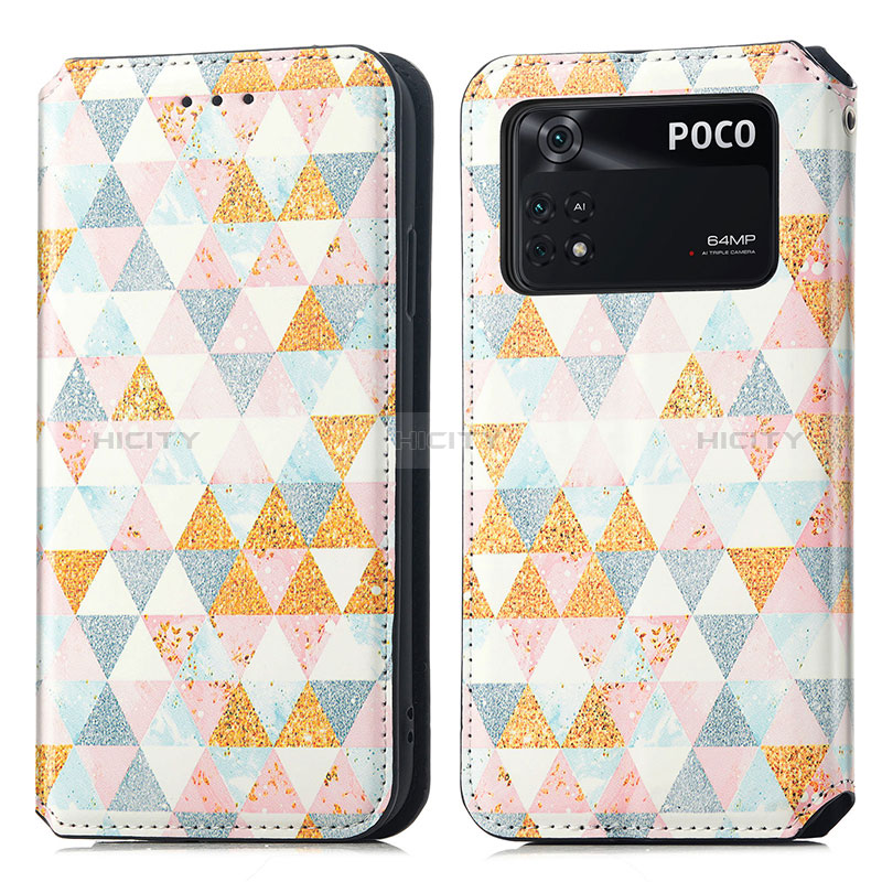 Funda de Cuero Cartera con Soporte Patron de Moda Carcasa S02D para Xiaomi Poco M4 Pro 4G