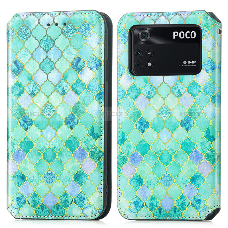 Funda de Cuero Cartera con Soporte Patron de Moda Carcasa S02D para Xiaomi Poco M4 Pro 4G