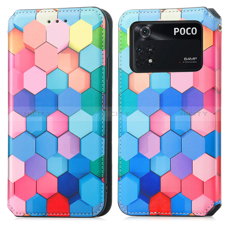 Funda de Cuero Cartera con Soporte Patron de Moda Carcasa S02D para Xiaomi Poco M4 Pro 4G