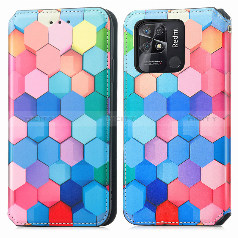 Funda de Cuero Cartera con Soporte Patron de Moda Carcasa S02D para Xiaomi Redmi 10 India