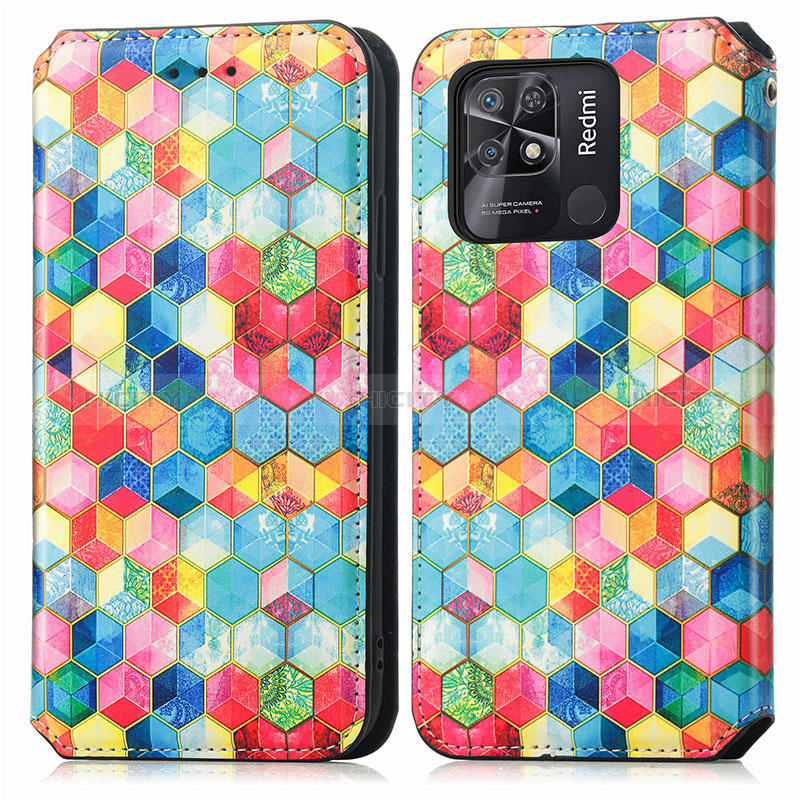 Funda de Cuero Cartera con Soporte Patron de Moda Carcasa S02D para Xiaomi Redmi 10 Power