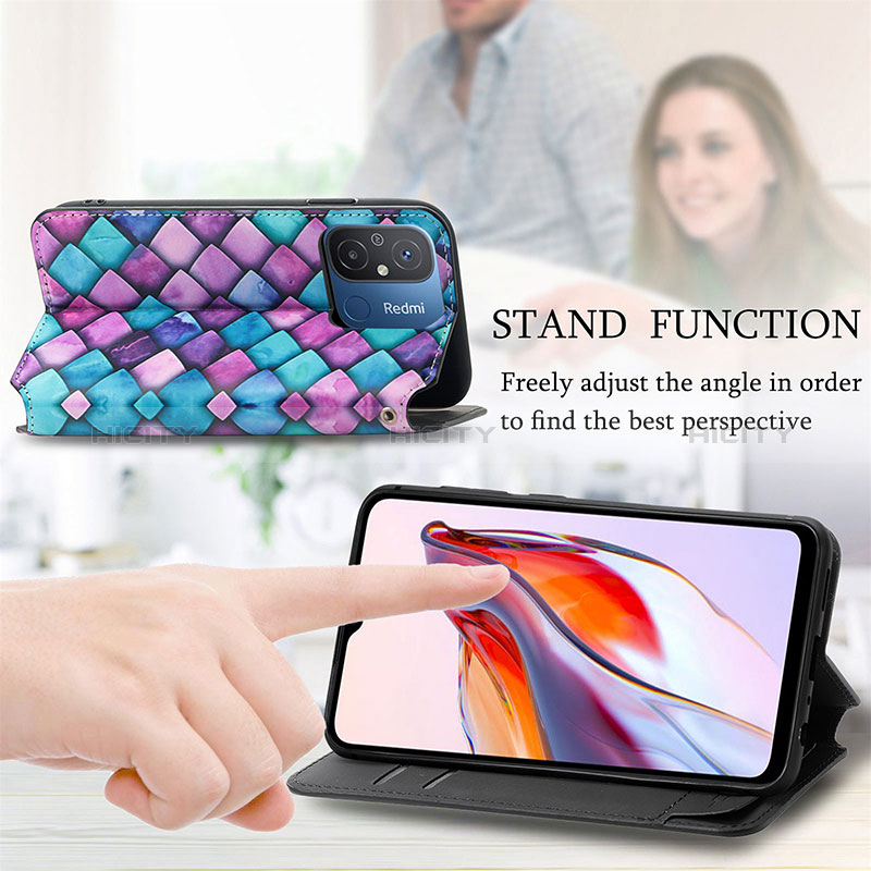 Funda de Cuero Cartera con Soporte Patron de Moda Carcasa S02D para Xiaomi Redmi 11A 4G