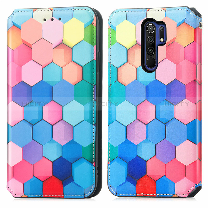 Funda de Cuero Cartera con Soporte Patron de Moda Carcasa S02D para Xiaomi Redmi 9 Prime India