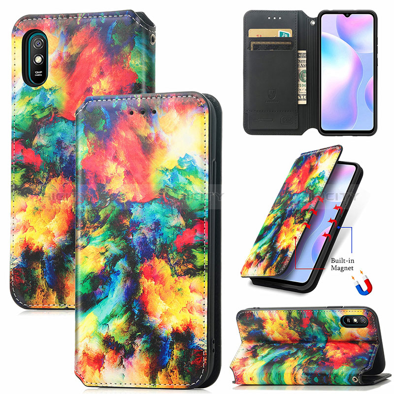 Funda de Cuero Cartera con Soporte Patron de Moda Carcasa S02D para Xiaomi Redmi 9A