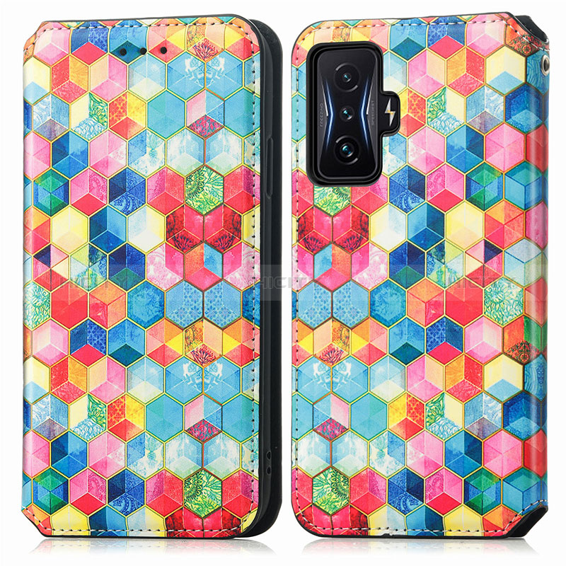 Funda de Cuero Cartera con Soporte Patron de Moda Carcasa S02D para Xiaomi Redmi K50 Gaming AMG F1 5G