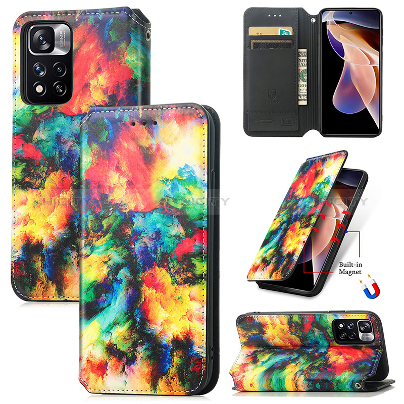 Funda de Cuero Cartera con Soporte Patron de Moda Carcasa S02D para Xiaomi Redmi Note 11 Pro+ Plus 5G