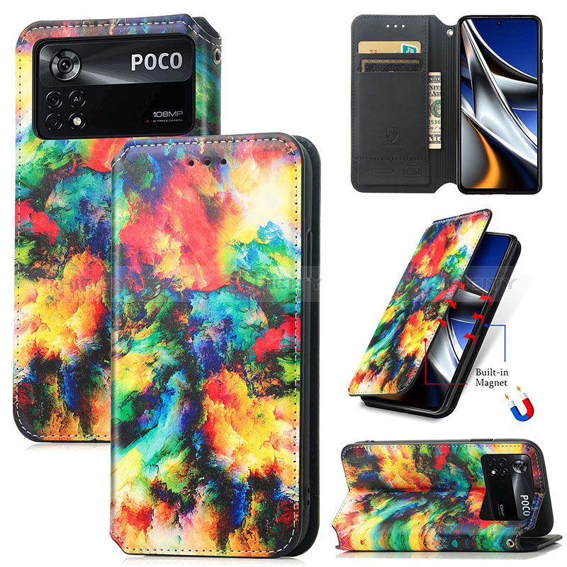 Funda de Cuero Cartera con Soporte Patron de Moda Carcasa S02D para Xiaomi Redmi Note 11E Pro 5G